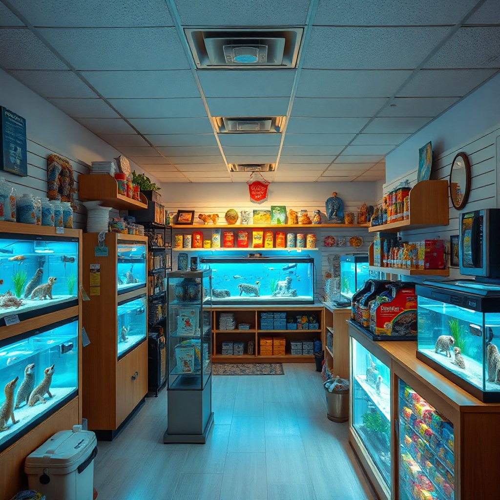 .Fish aquarium and pet shop